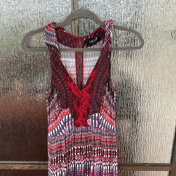 Saloni printed long dress size US 2 or small. - Picture 6 of 11